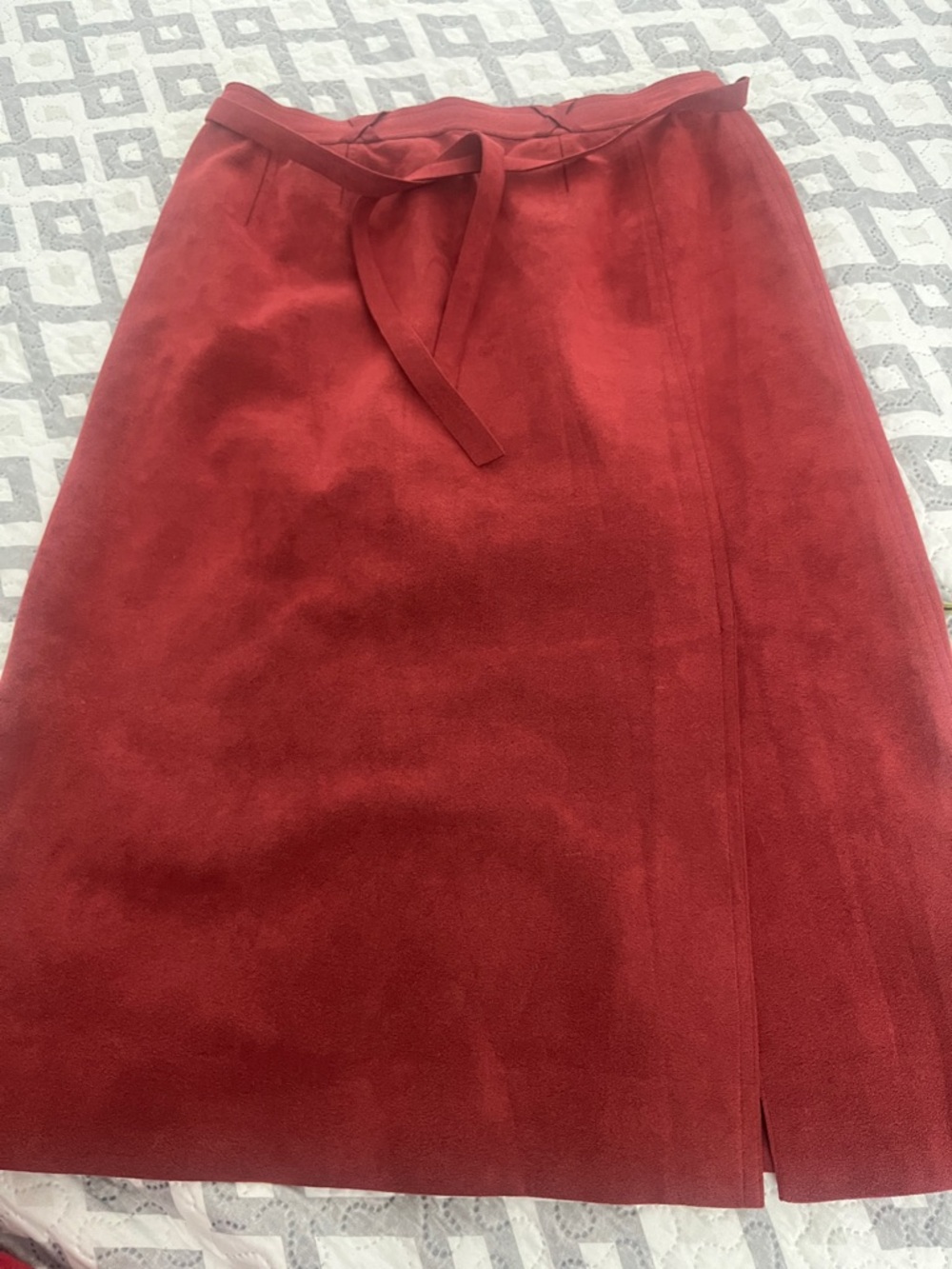 Women's Red Suede Skirt
